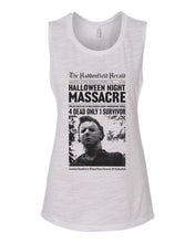 Load image into Gallery viewer, Haddonfield Newspaper Fitted Muscle Tank - Wake Slay Repeat