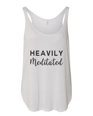 Heavily Meditated Flowy Side Slit Tank Top - Wake Slay Repeat