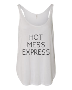 Hot Mess Express Flowy Side Slit Tank Top - Wake Slay Repeat