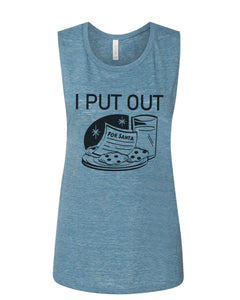 I Put Out For Santa Christmas Fitted Muscle Tank - Wake Slay Repeat