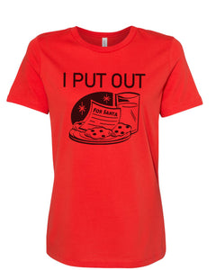 I Put Out For Santa Christmas Fitted Women's T Shirt - Wake Slay Repeat