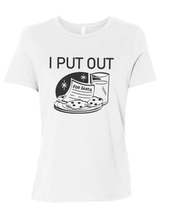 I Put Out For Santa Christmas Fitted Women's T Shirt - Wake Slay Repeat