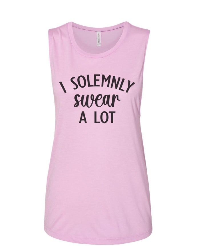 I Solemnly Swear A Lot Fitted Muscle Tank - Wake Slay Repeat