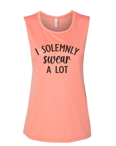 I Solemnly Swear A Lot Fitted Muscle Tank - Wake Slay Repeat