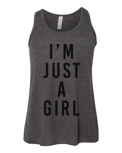 I'm Just A Girl Youth Flowy Racerback Tank - Wake Slay Repeat