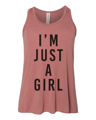 I'm Just A Girl Youth Flowy Racerback Tank - Wake Slay Repeat