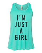 Load image into Gallery viewer, I&#39;m Just A Girl Youth Flowy Racerback Tank - Wake Slay Repeat