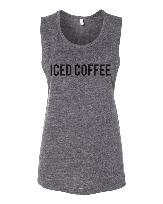 Iced Coffee Fitted Scoop Muscle Tank - Wake Slay Repeat