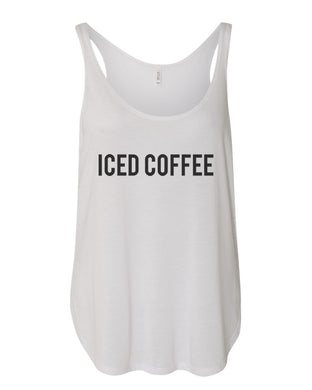 Iced Coffee Flowy Side Slit Tank Top - Wake Slay Repeat
