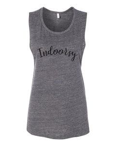 Indoorsy Fitted Muscle Tank - Wake Slay Repeat