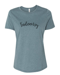 Indoorsy Fitted Women's T Shirt - Wake Slay Repeat