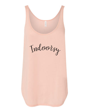 Indoorsy Flowy Side Slit Tank Top - Wake Slay Repeat