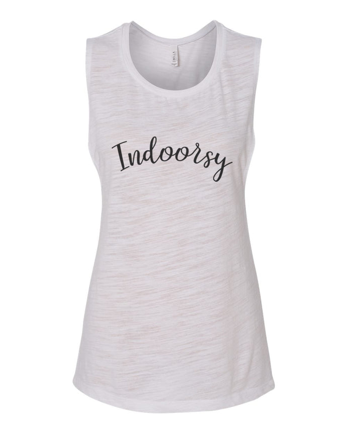 Indoorsy Fitted Muscle Tank - Wake Slay Repeat