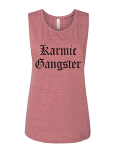Karmic Gangster Fitted Scoop Muscle Tank - Wake Slay Repeat