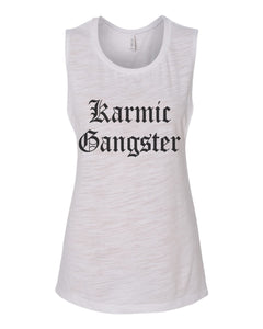Karmic Gangster Fitted Scoop Muscle Tank - Wake Slay Repeat