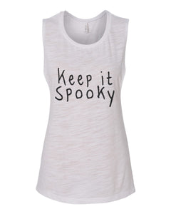 Keep It Spooky Fitted Muscle Tank - Wake Slay Repeat
