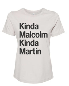 Kinda Malcolm Kinda Martin Fitted Women's T Shirt - Wake Slay Repeat