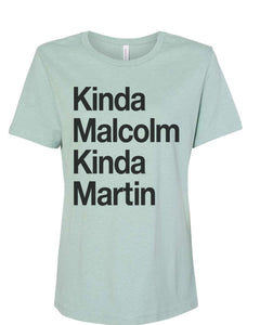 Kinda Malcolm Kinda Martin Fitted Women's T Shirt - Wake Slay Repeat