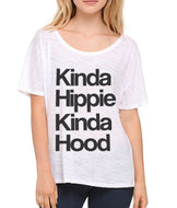 Kinda Hippie Kinda Hood Slouchy Tee - Wake Slay Repeat