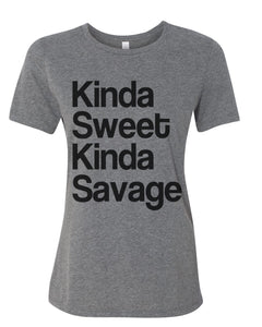 Kinda Sweet Kinda Savage Relaxed Women's T Shirt - Wake Slay Repeat
