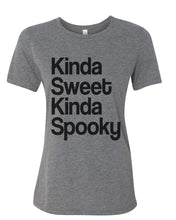 Load image into Gallery viewer, Kinda Sweet Kinda Spooky Fitted Women&#39;s T Shirt - Wake Slay Repeat