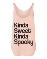 Kinda Sweet Kinda Spooky Flowy Side Slit Tank Top - Wake Slay Repeat