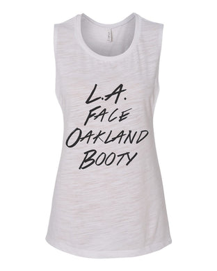LA Face Oakland Booty Fitted Scoop Muscle Tank - Wake Slay Repeat