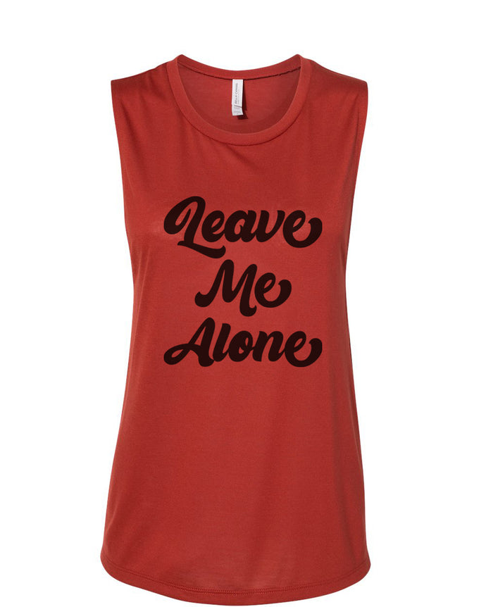 Leave Me Alone Fitted Muscle Tank - Wake Slay Repeat