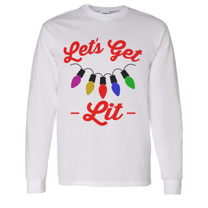 Let's Get Lit Christmas Unisex Long Sleeve T Shirt - Wake Slay Repeat