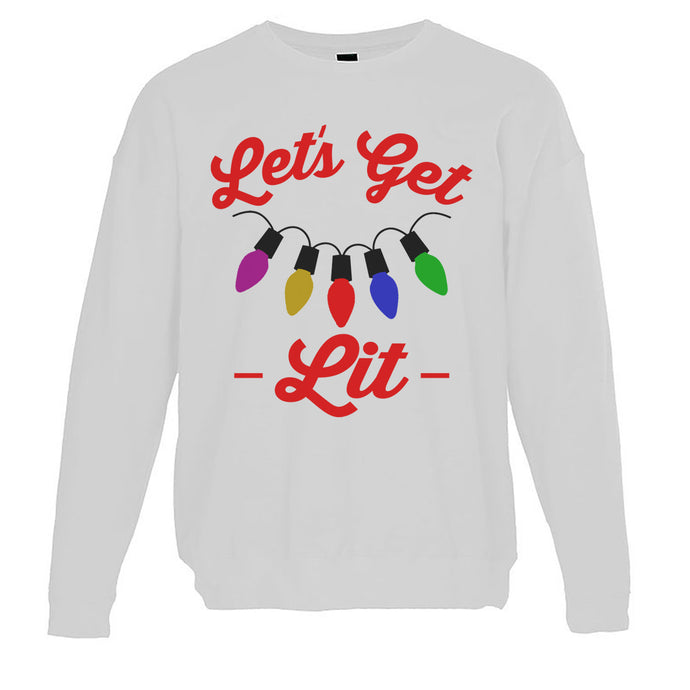 Let's Get Lit Christmas Unisex Sweatshirt - Wake Slay Repeat