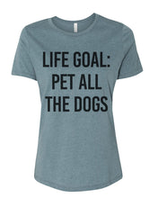 Load image into Gallery viewer, Life Goal Pet All The Dogs Fitted Women&#39;s T Shirt - Wake Slay Repeat