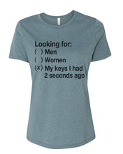 Load image into Gallery viewer, Looking For My Keys Fitted Women&#39;s T Shirt - Wake Slay Repeat