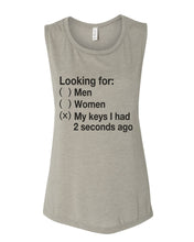 Load image into Gallery viewer, Looking For My Keys Fitted Scoop Muscle Tank - Wake Slay Repeat