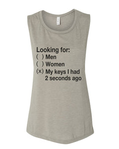Looking For My Keys Fitted Scoop Muscle Tank - Wake Slay Repeat
