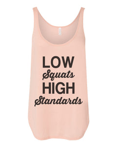 Low Squats High Standards Flowy Side Slit Tank Top - Wake Slay Repeat