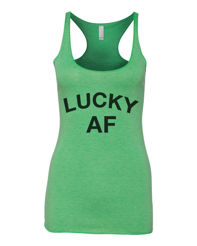 Lucky AF St. Patrick's Day Green Women's Racerback Tank - Wake Slay Repeat