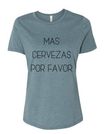 Mas Cervezas Por Favor Fitted Women's T Shirt - Wake Slay Repeat