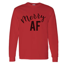 Load image into Gallery viewer, Merry AF Christmas Unisex Long Sleeve T Shirt - Wake Slay Repeat