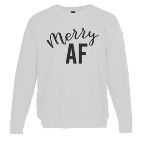 Merry AF Christmas Unisex Sweatshirt - Wake Slay Repeat