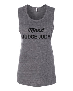 Mood Judge Judy Fitted Scoop Muscle Tank - Wake Slay Repeat