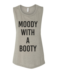 Moody With A Booty Fitted Scoop Muscle Tank - Wake Slay Repeat