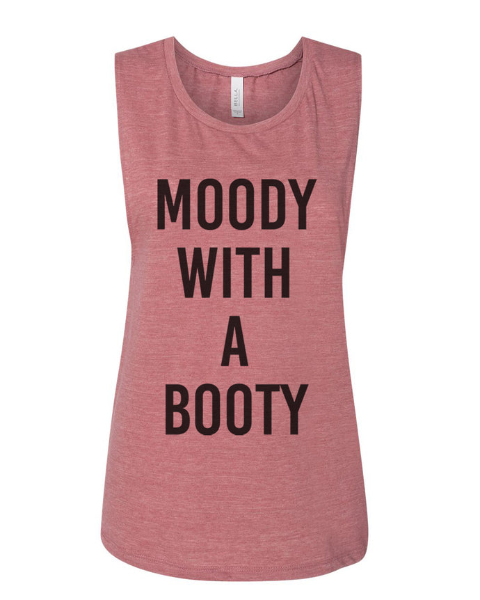 Moody With A Booty Fitted Scoop Muscle Tank - Wake Slay Repeat