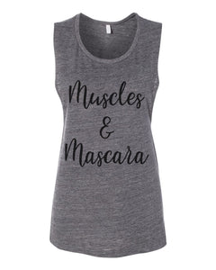Muscles & Mascara Workout Flowy Scoop Muscle Tank - Wake Slay Repeat