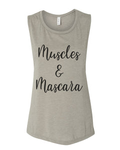 Muscles & Mascara Workout Flowy Scoop Muscle Tank - Wake Slay Repeat
