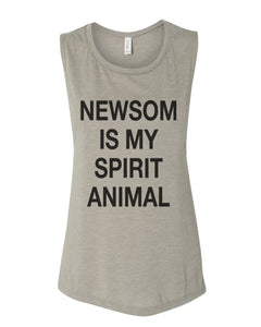 Newsom Is My Spirit Animal Fitted Muscle Tank - Wake Slay Repeat