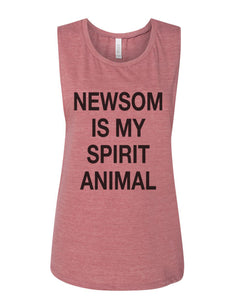 Newsom Is My Spirit Animal Fitted Muscle Tank - Wake Slay Repeat