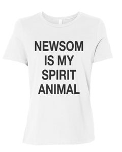Newsom Is My Spirit Animal Fitted Women's T Shirt - Wake Slay Repeat