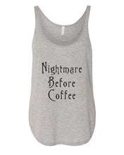 Load image into Gallery viewer, Nightmare Before Coffee Flowy Side Slit Tank Top - Wake Slay Repeat