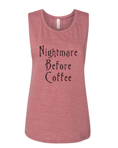 Nightmare Before Coffee Fitted Muscle Tank - Wake Slay Repeat