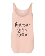 Load image into Gallery viewer, Nightmare Before Coffee Flowy Side Slit Tank Top - Wake Slay Repeat
